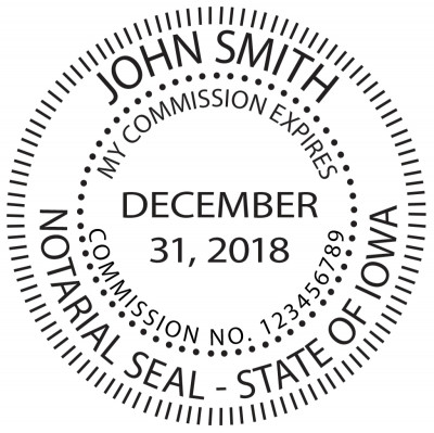Iowa Notary Public Round Stamp | STA-IA02