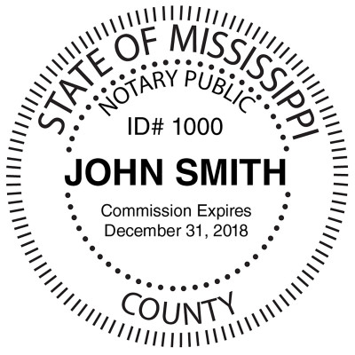 Mississippi Public Notary Round Stamp | STA-MS02