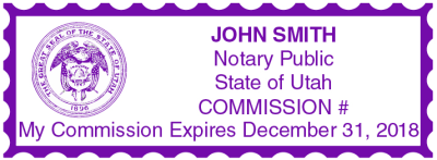 Utah Public Notary Rectangle Stamp | STA-UT01