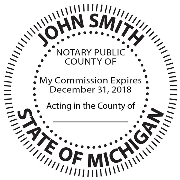 Michigan Notary Public Round Stamp | STA-MI02