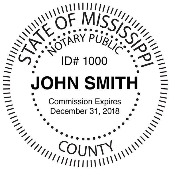 Mississippi Public Notary Round Stamp | STA-MS02