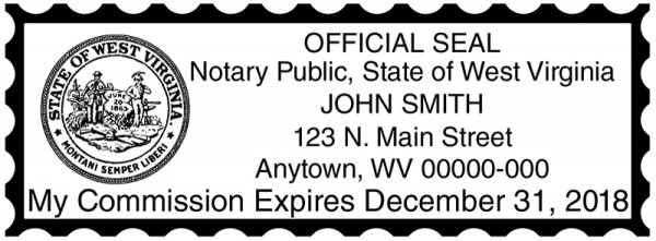 West Virginia Public Notary Rectangle Stamp | STA-WV01